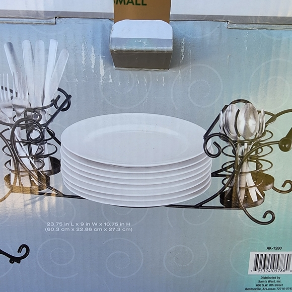 2 Piece Wrought Iron Buffet Caddy 24x9x11" Black Sam's Club Dishes Napkins - Picture 8 of 11